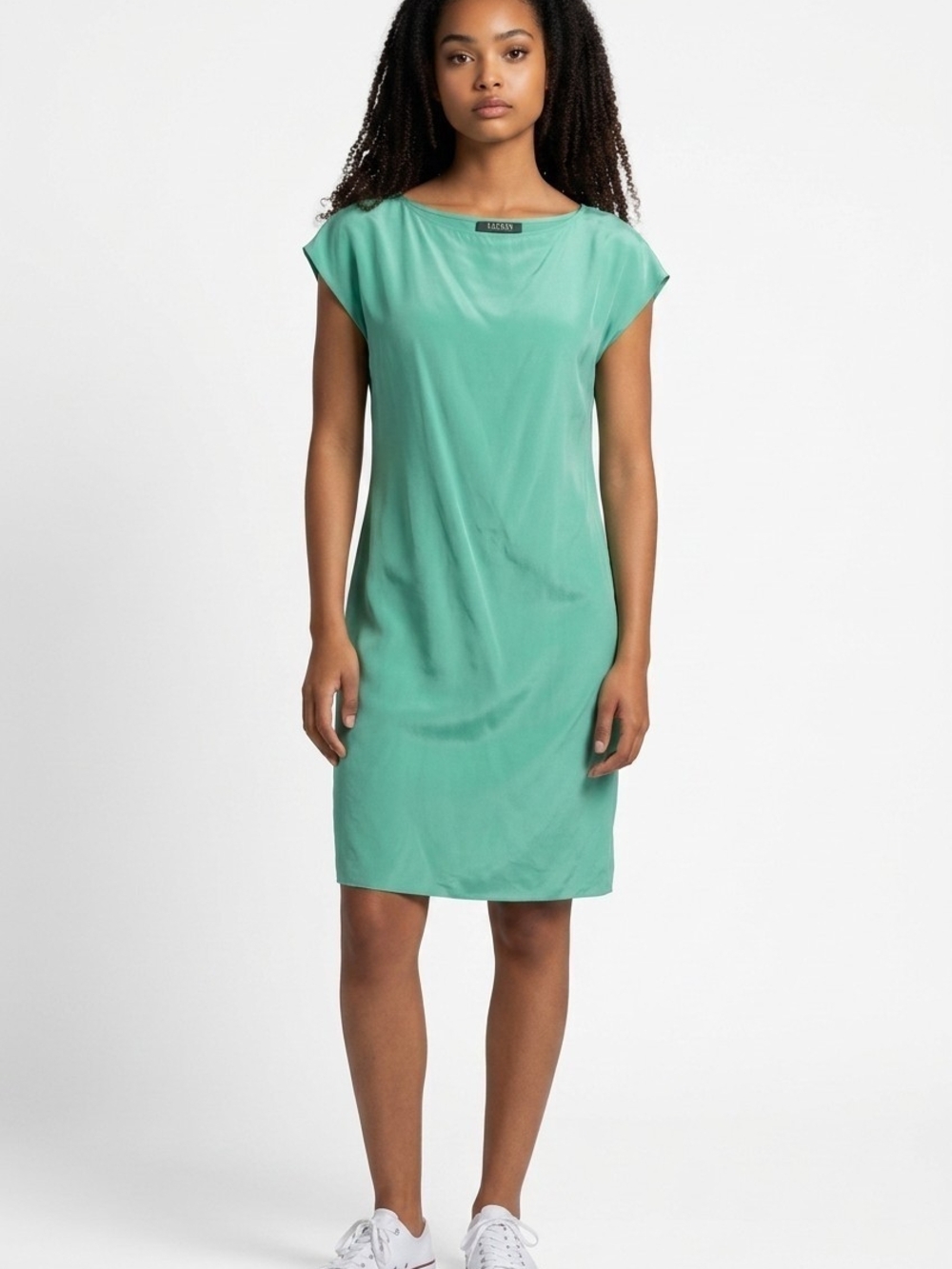 Ralph Lauren 100% SilkMint Green Cap-Sleeve Shift Dress